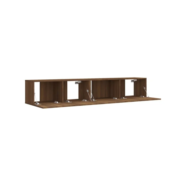 Meuble TV design 180 cm Banc TV Marron Suspendu Meuble Téléviseur avec rangement