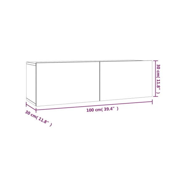 Meuble TV design 180 cm Banc TV Marron Suspendu Meuble Téléviseur avec rangement