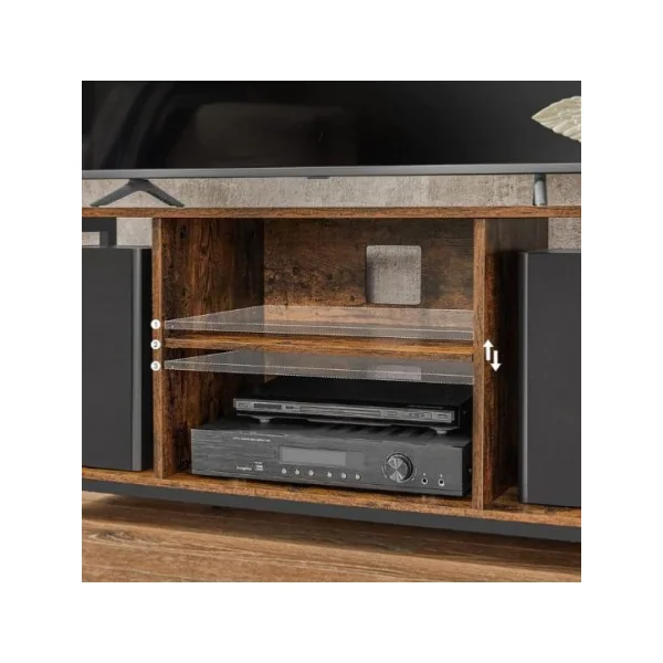 Meuble TV industriel 120 cm meuble tv banc tv marron rustique