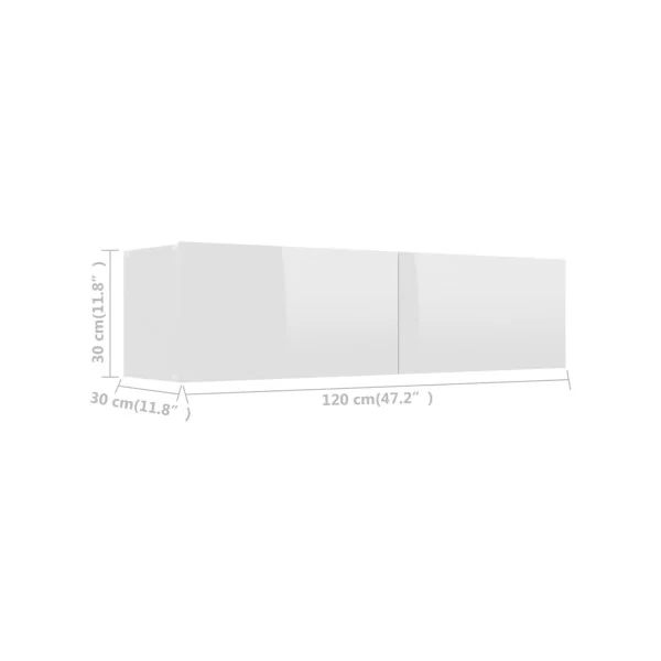 Meuble TV moderne 240 cm Meuble tv blanc brillant suspendu Meuble téléviseur avec rangement