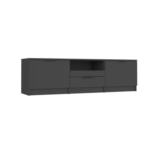 Meuble TV Noir 140cm Meuble Télévision Moderne Meuble Télé Salon