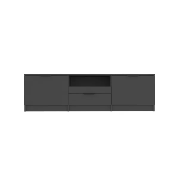 Meuble TV Noir 140cm Meuble Télévision Moderne Meuble Télé Salon