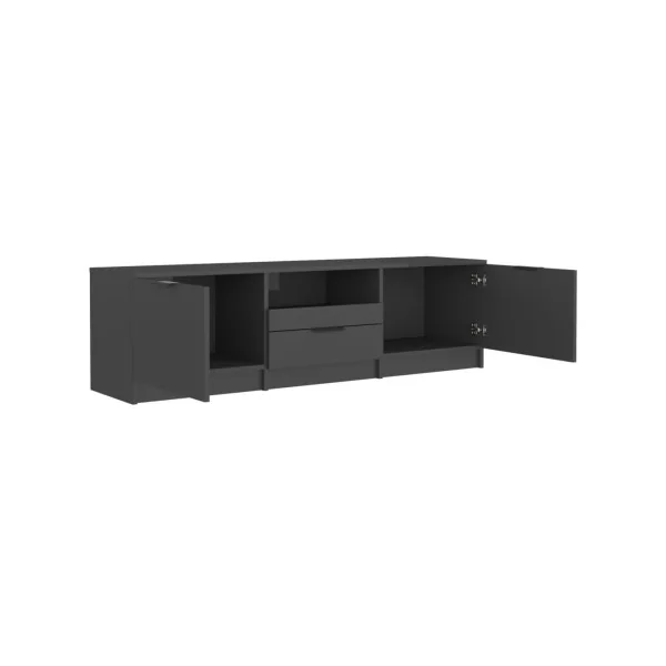 Meuble TV Noir 140cm Meuble Télévision Moderne Meuble Télé Salon