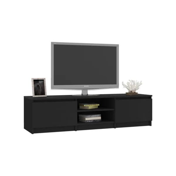 Meuble TV noir meuble télévision avec rangement et placard meuble tv moderne