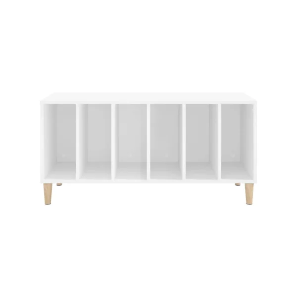 Meuble Vinyles Blanc 6 Compartiments Rangement Vinyles Moderne