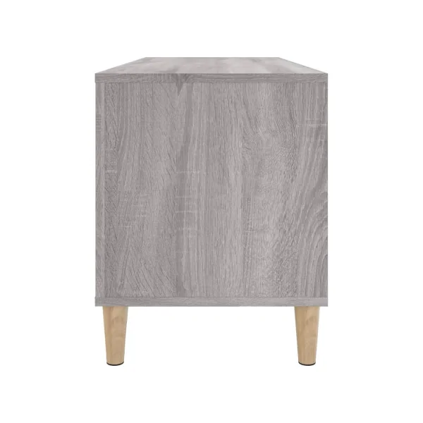 Meuble Vinyles Chêne gris 6 Compartiments Rangement Vinyles Moderne