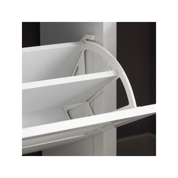 Meuble à Chaussures 2 abattants Rangement Chaussures Blanc Armoire Chaussures