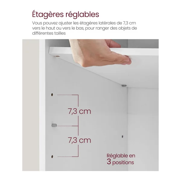 Meuble à Chaussures Blanc avec Coussin Rangement chaussures 12 compartiments