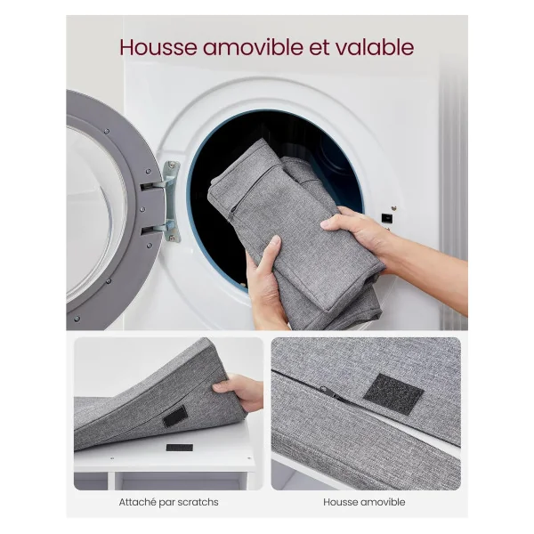 Meuble à Chaussures Blanc avec Coussin Rangement chaussures 12 compartiments
