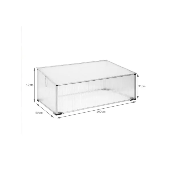 Mini serre de jardin 100x60 cm Cadre serre polycarbonate semi plantation