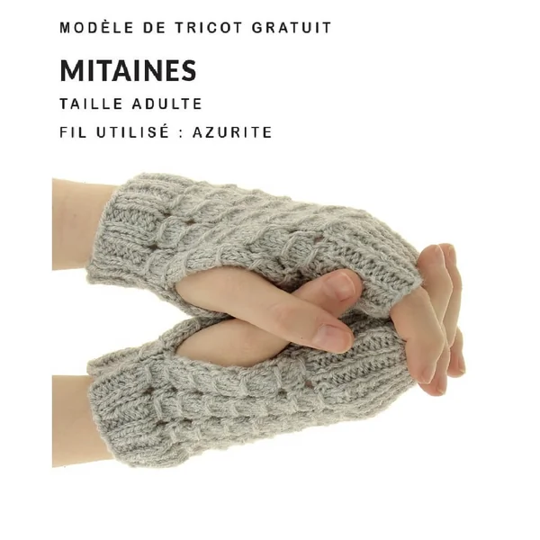 MODELE ACCESSOIRE - MITAINES - DISTRIFIL gratuit à tricoter en azurite. Projet pas cher
