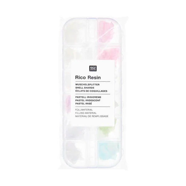 Mélange d'Éclats de Coquillages Irisés de Couleur Pastel pour Résine - Des Bijoux Élégants Inspirés par la Mer - Rico Design