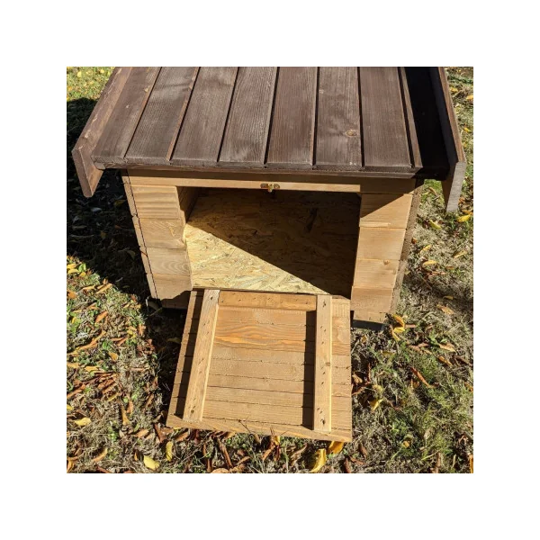 Niche avec terrasse en épicéa FSC de 15 mm niche chien en bois massif taille 2