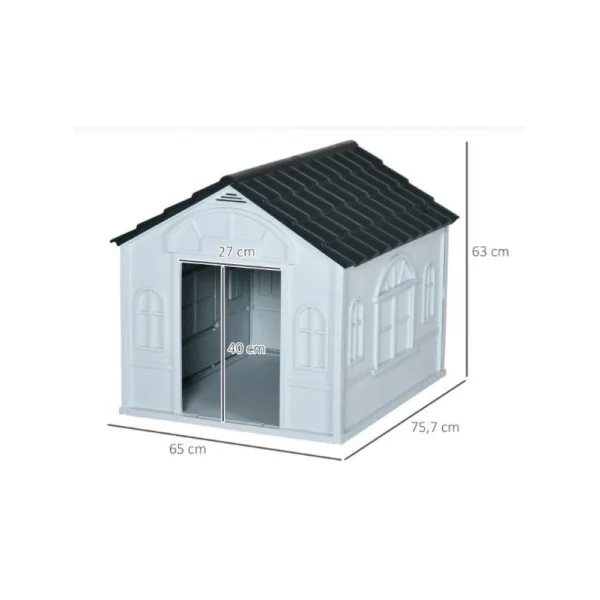 Niche chien niche en plastique niche PVC abri chien extérieur niche sans entretien