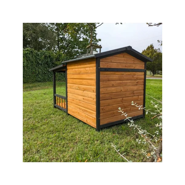 Niche Chien XL avec terrasse Surélevée Niche avec Terrasse pour Chien Moyen
