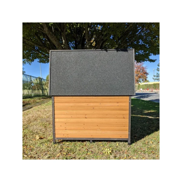 Niche L avec terrasse couverte Niche chien en bois massif