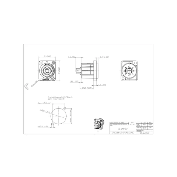 NL4MPXX Neutrik - Embase femelle Speakon Neutrik 4 points