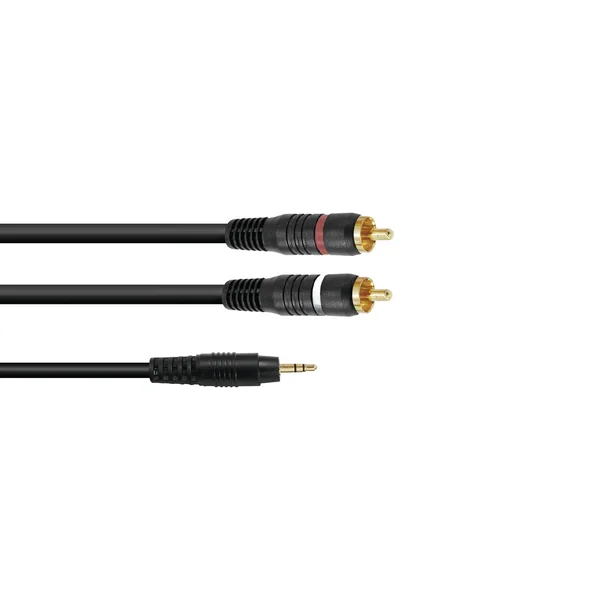 OMNITRONIC Câble d'adaptateur 3,5 prise jack / 2 x RCA 1 m noir