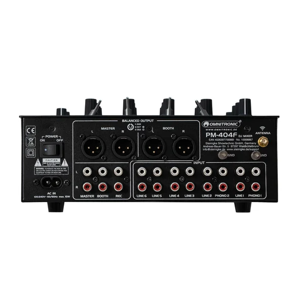 OMNITRONIC PM-404F 4-channel DJ Mixer with Filter and Bluetooth