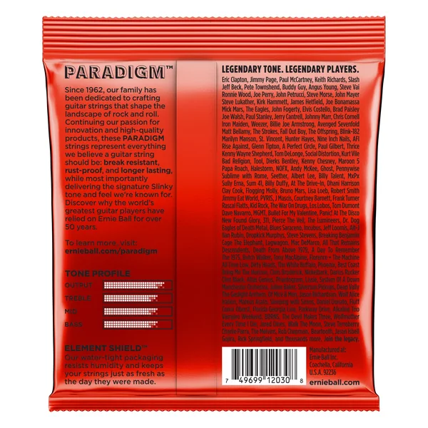 P02030 7-String Paradigm STHB Slinky Electric Guitar Strings 10-62 - 7-string set