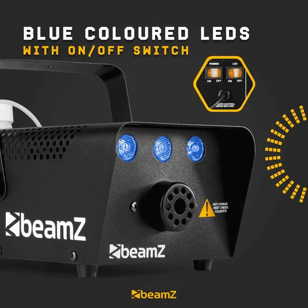 Pack BeamZ S700LED ICE – Machine à fumée 700 W avec 3 LEDs bleues |1 L liquide inclus