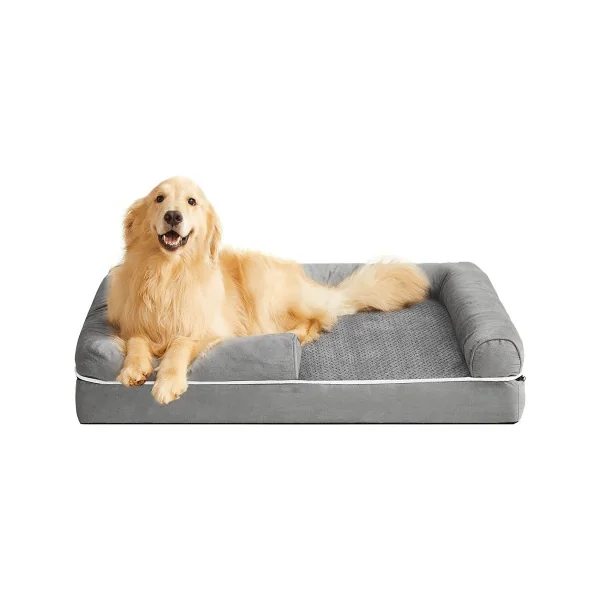 Panier chien gris (3 tailles) Panier orthopédique et déhoussable Lit pour Chien Lavable