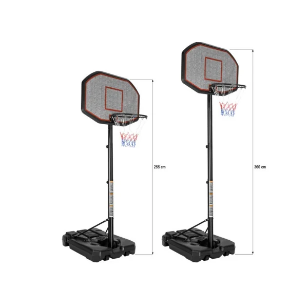 Panier de basket ados de 255 cm à 360 cm Panier basket sur pied réglable