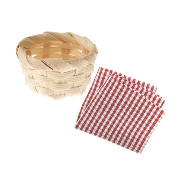 Panier miniature en bambou avec couverture de pique-nique pour le monde des lutins - Rico Design