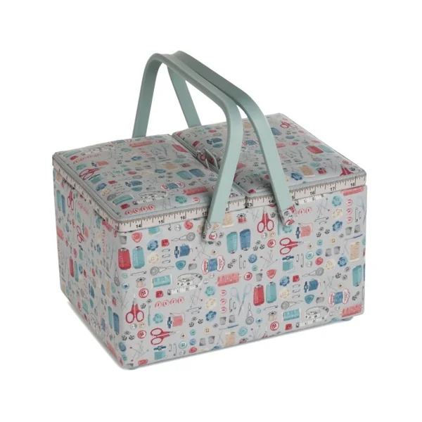 Panier à couture motif Mercerie - 21x30.5x19.5cm - Distrifil