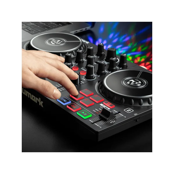Partymix2 Numark Contrôleur DJ 2 voies avec carte son et éclairages