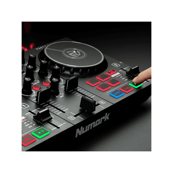 Partymix2 Numark Contrôleur DJ 2 voies avec carte son et éclairages