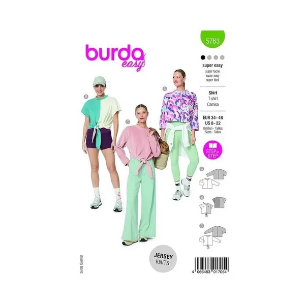 Patron Burda 5763 - T-shirt large et court