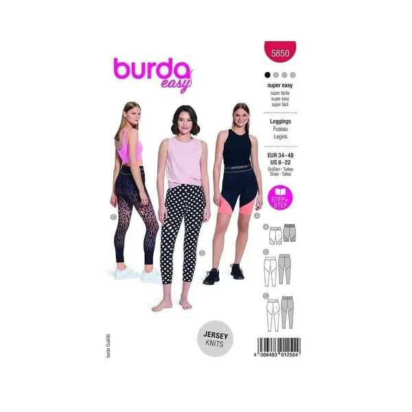 Patron Burda 5850-Leggings