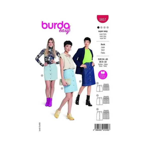 Patron Burda 5857-Jupe