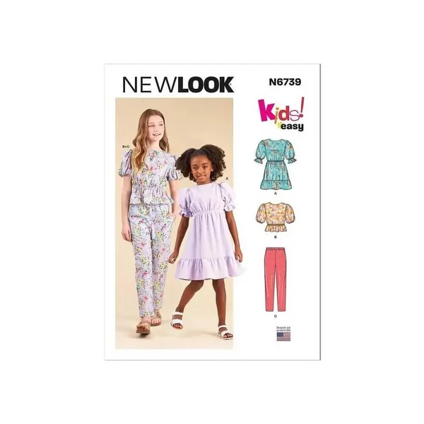 Patron New Look 6739 - Robe, haut et pantalon pour filles de 94 à 158 (FR)