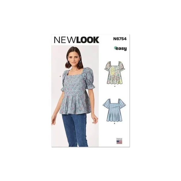 Patron New Look 6754 - Hauts à enfiler du 36 à 46 (FR)