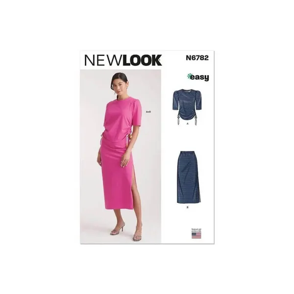Patron New Look 6782 - Haut et Jupe en Tricot pour Jeunes Femmes