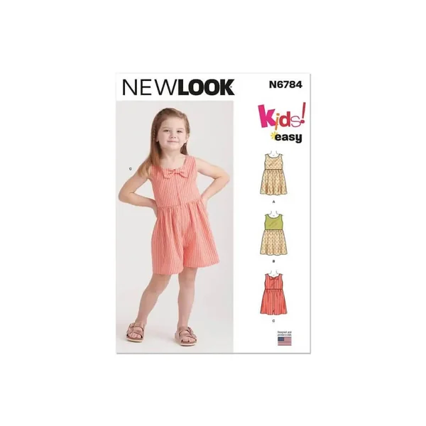 Patron New Look 6784 - Robes et Barboteuse pour Enfants