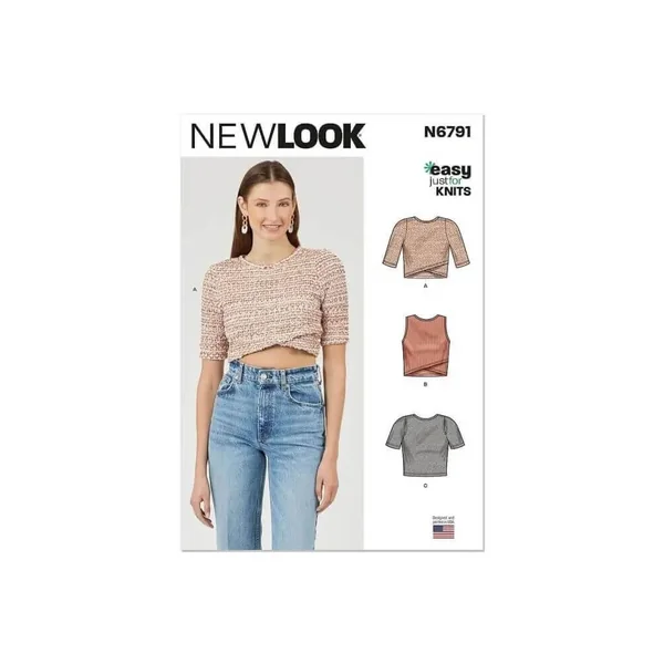 Patron New Look 6791 - Hauts en Tricot pour Jeunes Femmes