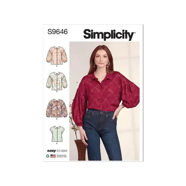 Patron Simplicity 9646 - Chemise boutonnée du 36 au 54 (FR) S9646.K5