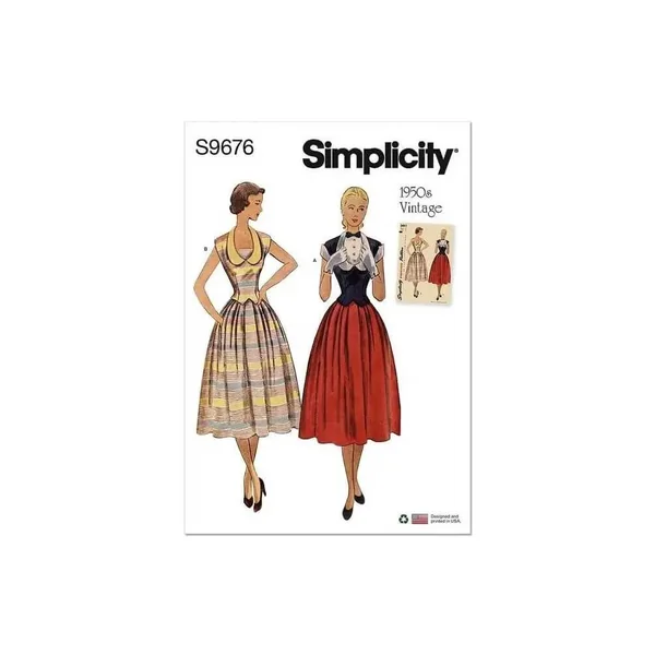 Patron Simplicity 9676 - Robe deux pièces vintage du 36 au 52 (FR)