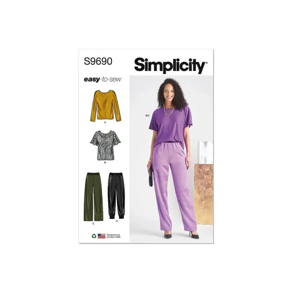 Patron Simplicity 9690 - Top et pantalon du 36 au 54 (FR)