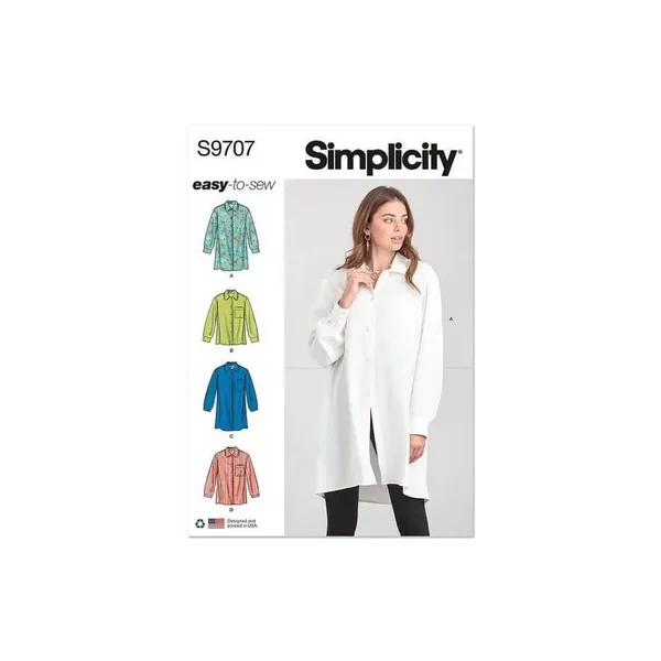 Patron Simplicity 9707 - Chemisier du 32 au 48 FR