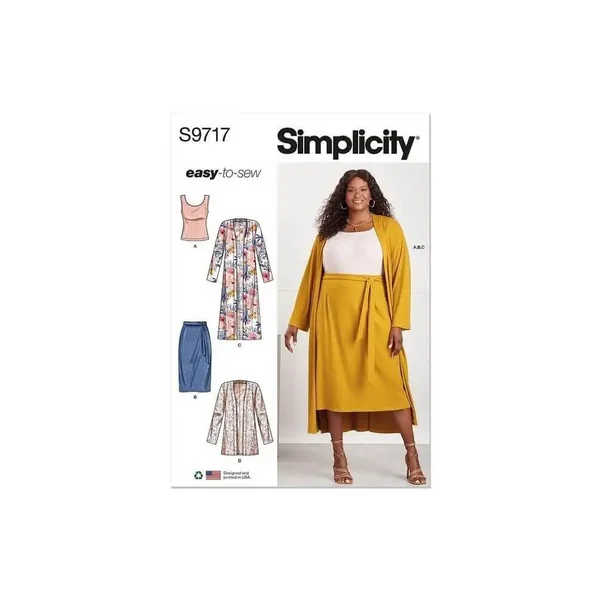 Patron Simplicity 9717 - Haut en tricot du 48 au 66 FR