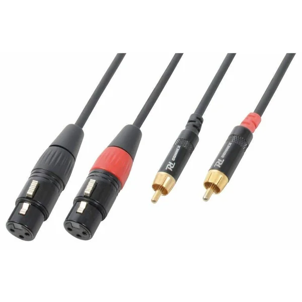 PD Connex Câble Audio Cordon 2x XLR Femelle - 2x RCA Mâle - 6m