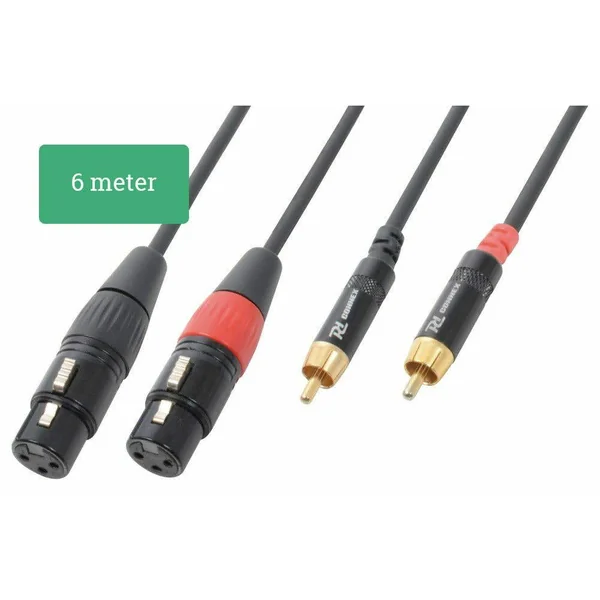 PD Connex Câble Audio Cordon 2x XLR Femelle - 2x RCA Mâle - 6m