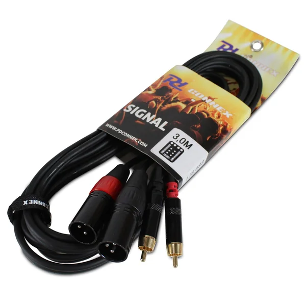 PD Connex Câble Audio Cordon 2x XLR Mâle - 2x RCA Mâle - 3m