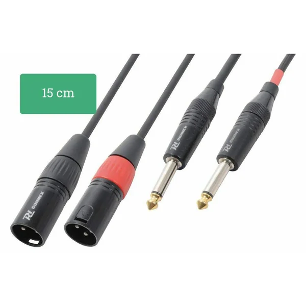 PD Connex Câble Audio Cordon Convertisseur 2x XLR Mâle - 2x 6,3 Mono - 0,2m