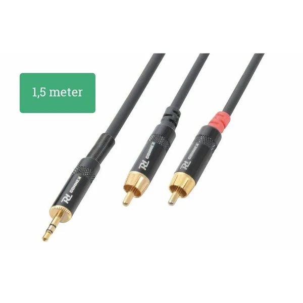 PD Connex Câble Audio Cordon Jack 3,5 Mâle Stéréo/2x RCA Mâle - 1,5m