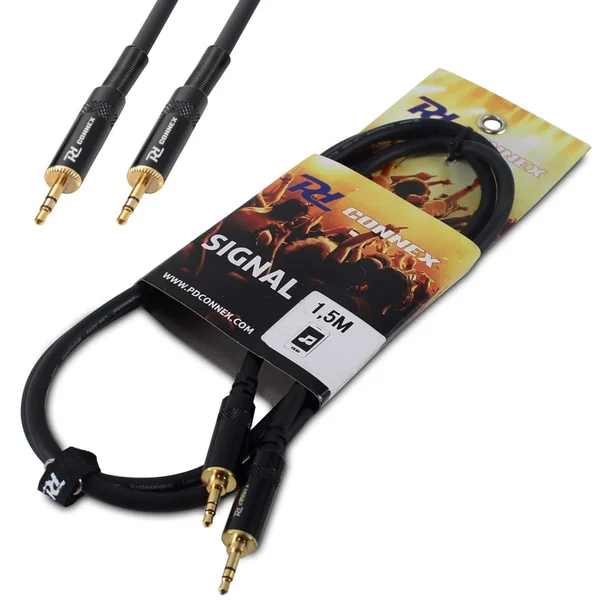 PD Connex Câble Audio Cordon Jack 3,5 Mâle Stéréo/Jack 3,5 Mâle Stéréo - 1,5m - Idéal pour Relier votre Ordinateur Portable, votre TV, Tablette, Smartphone…